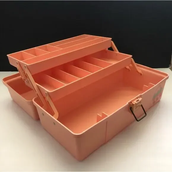 Plano Caboodles Pink Peach Plastic 2 Tray Jewelry Make Up Storage Case 552072 - Picture 8 of 14